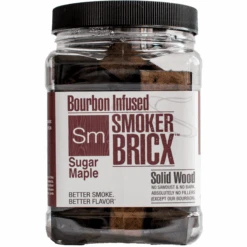 Smoker Bricx Bourbon Infused Sugar Maple BBQ Smoking Chunks 32oz(Smoker Bricx Bourbon Infused 32 Oz Container Sugar Maple)