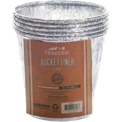 Traeger BAC407 Liner 5 Pack Grease Bucket Pan Liners - All Full Size Grills(Traeger Bac407 Liner 5 Pack Grease Bucket Pan Liners All Full Size Grills)