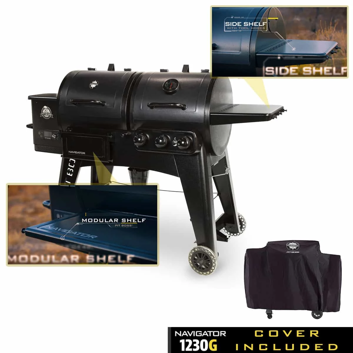 Pit Boss Navigator 1230G Pellet/Gas Combo Grill(Pit Boss Navigator 1230g Pellet Gas Combo Grill) 7 Pit Boss Navigator 1230G Pellet/Gas Combo Grill(Pit Boss Navigator 1230g Pellet Gas Combo Grill) - Image 7